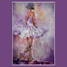 Stage Lights 2 - Ballerina about to perform her dance - July page of Calandar of Dance & Ballet Paintings by Woking Surrey Artist Sera Knight