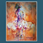 August Calendar page - Painting of Ballet Dancer by Woking Surrey Artist Sera Knight