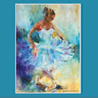 Ballerina Performing Curtsy - May page of Dance & Ballet Calendar - Paintings of Woking Surrey Artist Sera Knight